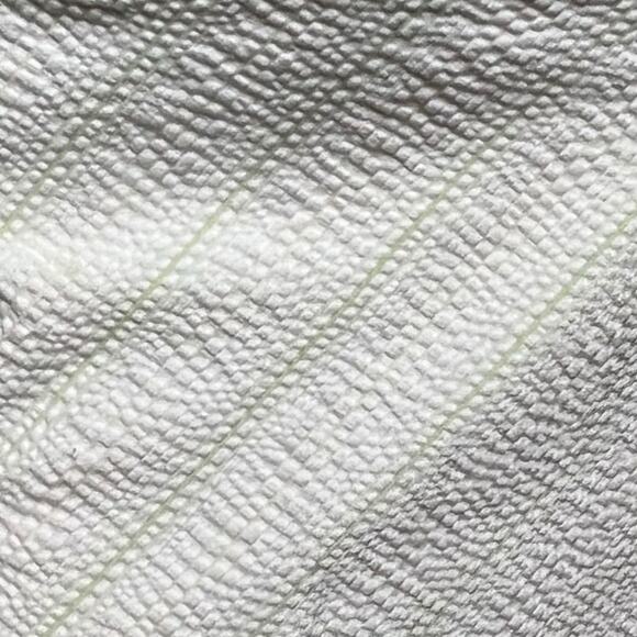 Ann Taylor 4P White Quilted Side Button Skirt with Green & Yellow Stripes - Picture 6 of 8